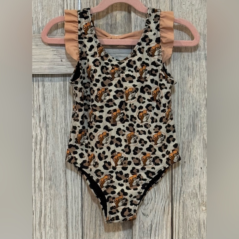 But-cee’s Leopard Print Girls One Piece Swim Suit Sz 4T
